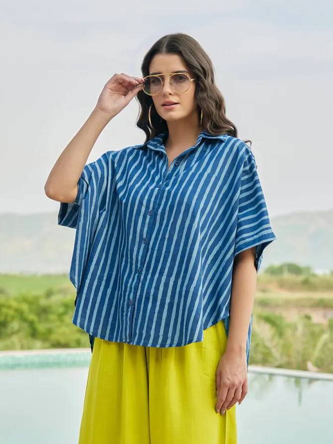 Biru Poncho Shirt