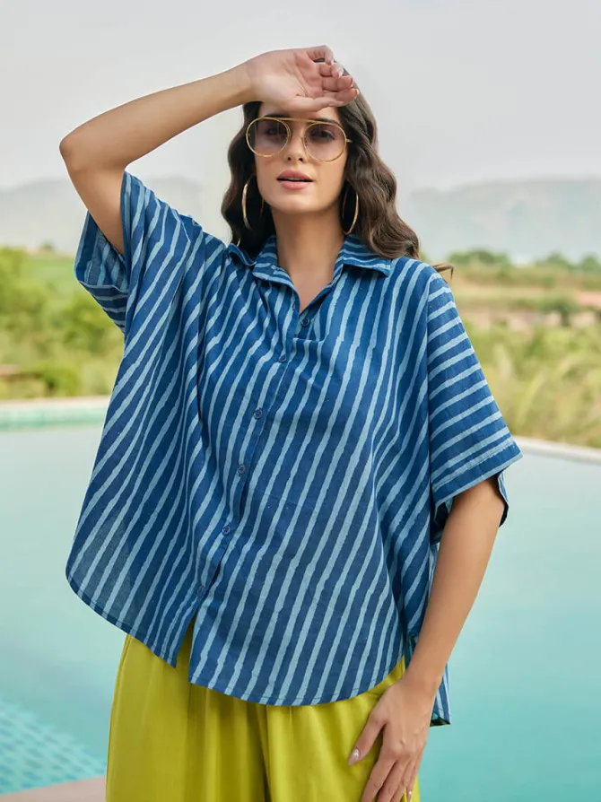 Biru Poncho Shirt