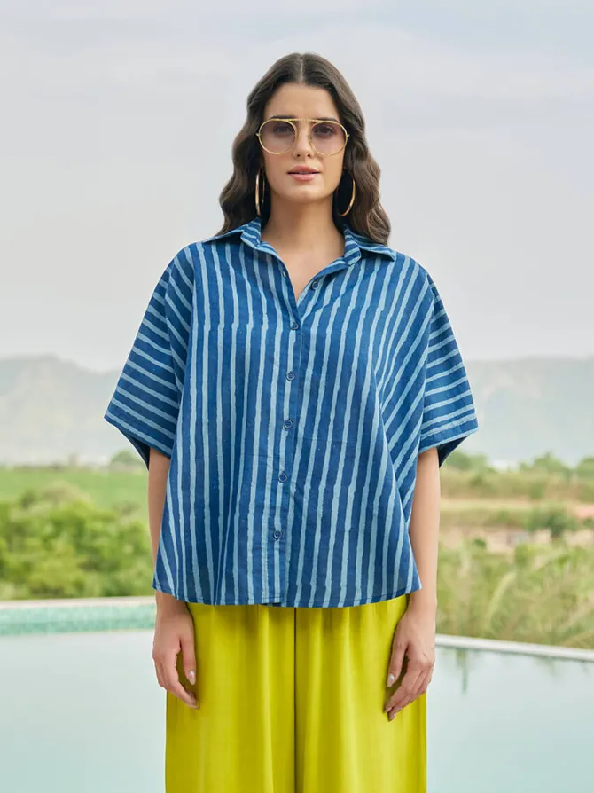 Biru Poncho Shirt