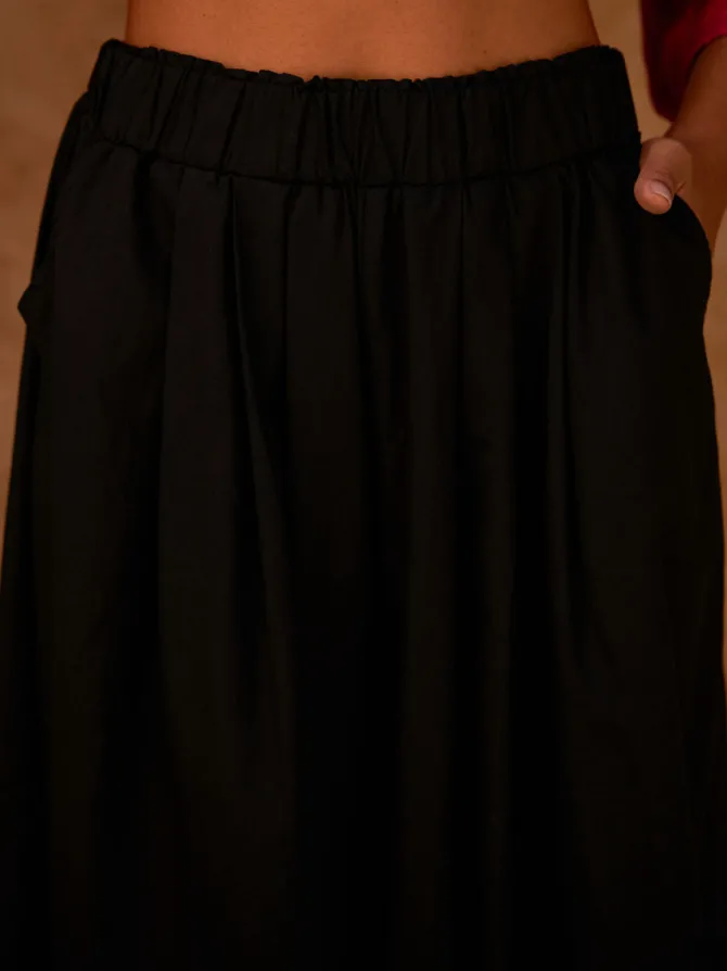 Black Cotton Aladdin Pants