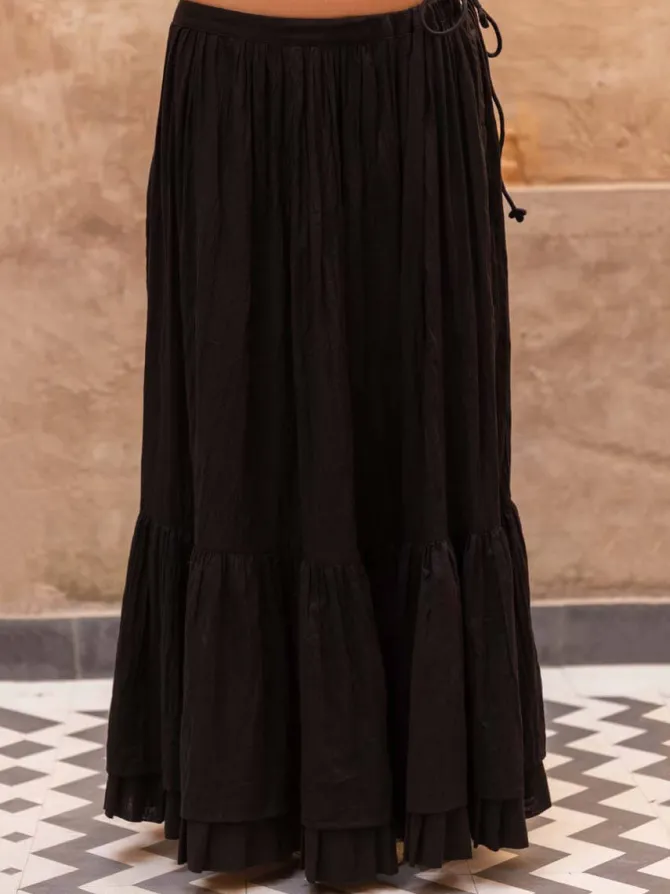 Black Crinkled Skirt