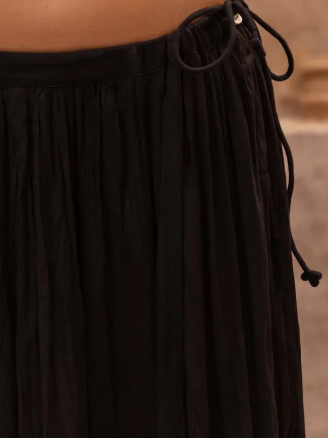 Black Crinkled Skirt
