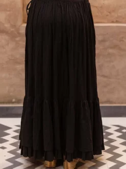 Black Crinkled Skirt