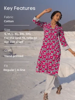 Blossom Printed Cotton Kurta