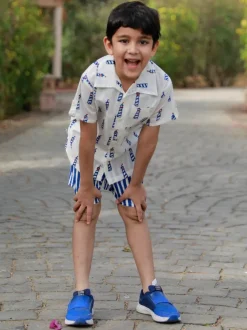 Blue Lighthouse Organic Cotton Block Printed Shirt