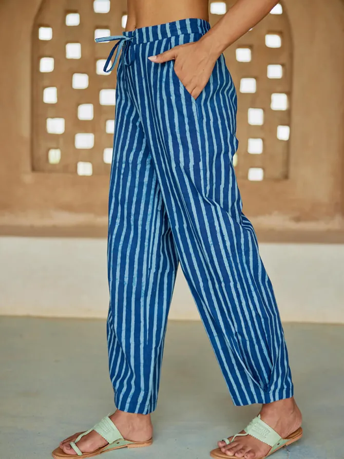 Blue Mirage Pleated Pants
