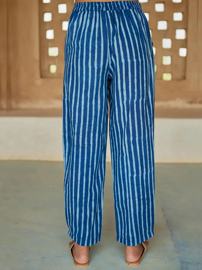 Blue Mirage Pleated Pants