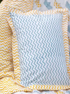 Blue Ocean Hand Block Printed Cotton Infant Pillow