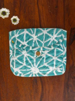 Blue Star Block Print Cotton Wallet