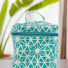 Blue Star Block Printed Cotton Travel Vanity Case