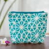 Blue Star Hand Block Print Cotton Travel Pouch