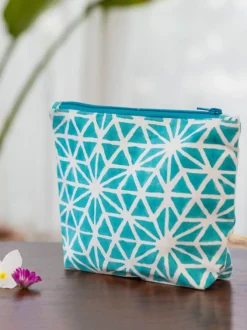 Blue Star Hand Block Print Cotton Travel Pouch