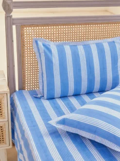 Blue Stripes Cotton Bedsheet