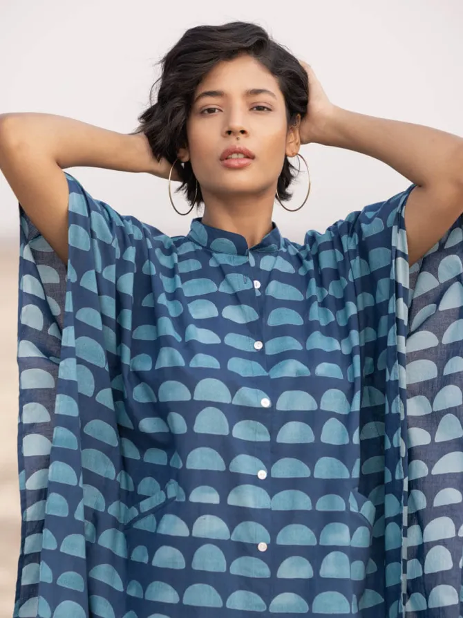 Brinda Cotton Kaftan Shirt Dress