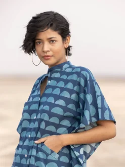 Brinda Cotton Kaftan Shirt Dress