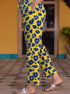 Camille Yellow Slub Trousers