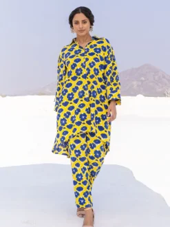 Camille Yellow Slub Trousers