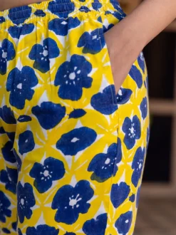 Camille Yellow Slub Trousers