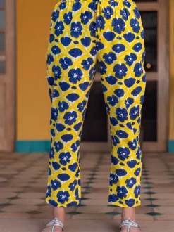 Camille Yellow Slub Trousers