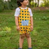 Candy Love Organic Cotton Block Printed Dungarees
