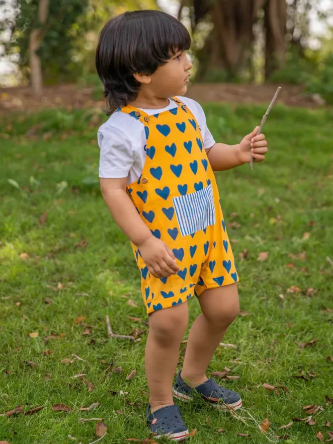 Candy Love Organic Cotton Block Printed Dungarees