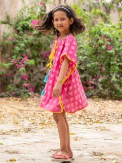 Carol Organic Cotton Block Printed Kaftan For Kids