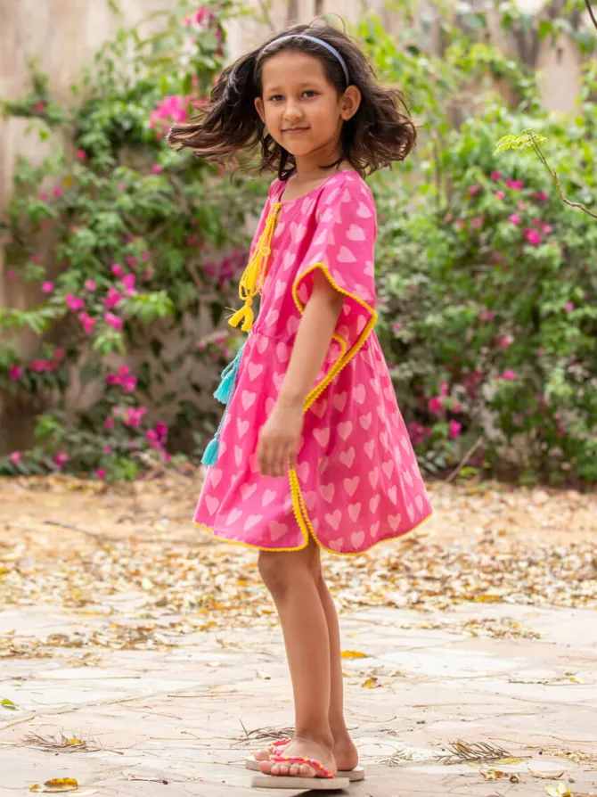 Carol Organic Cotton Block Printed Kaftan For Kids