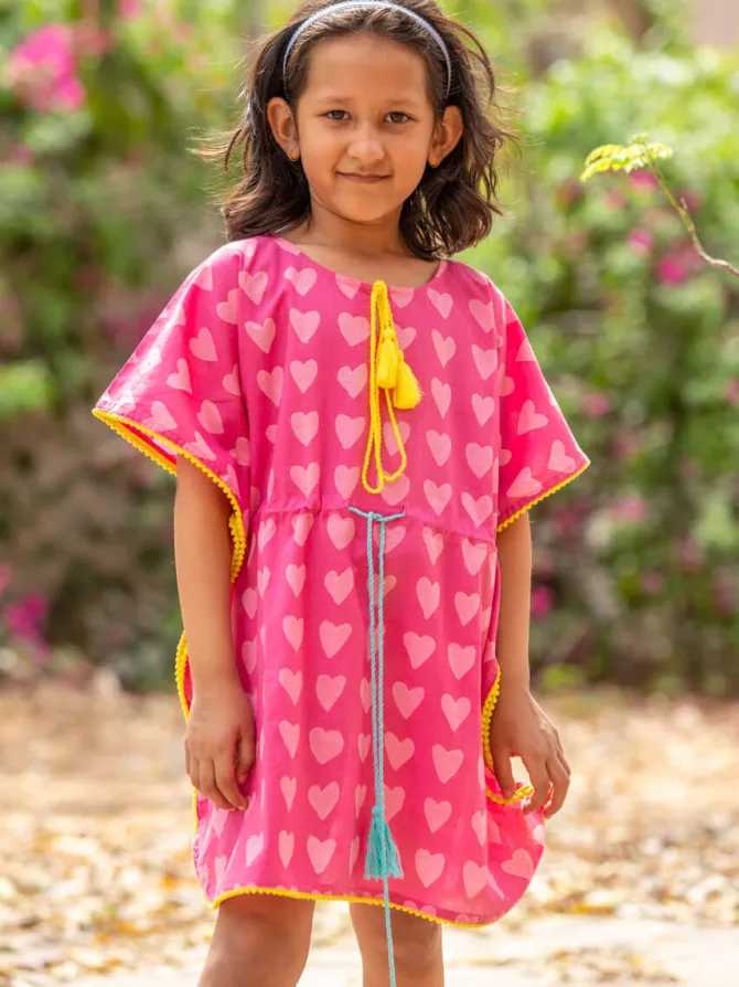 Carol Organic Cotton Block Printed Kaftan For Kids