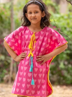 Carol Organic Cotton Block Printed Kaftan For Kids