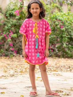 Carol Organic Cotton Block Printed Kaftan For Kids