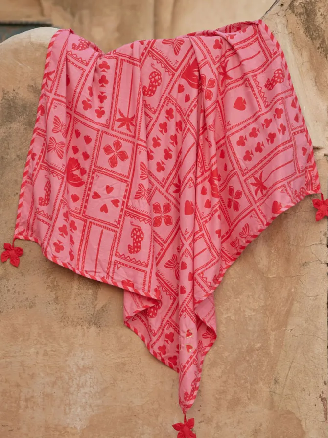 Casino Hand Sequined Modal Scarf