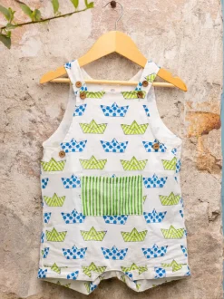 Casper Organic Cotton Block Printed Dungarees