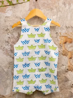 Casper Organic Cotton Block Printed Dungarees