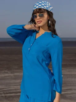 Celeste Solid Blue Top