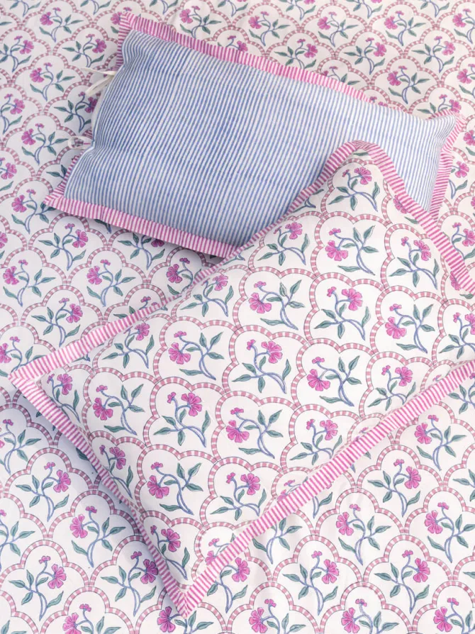 Champakali Block Printed Cotton Bedsheet