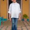 Checkmate Organic Cotton Shirt Kurta with Roll Up Sleeves