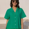 Chelsea Solid Green Cotton Shirt