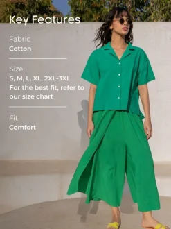 Chelsea Solid Green Cotton Shirt