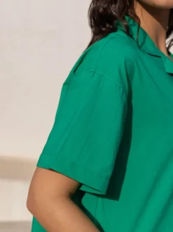Chelsea Solid Green Cotton Shirt