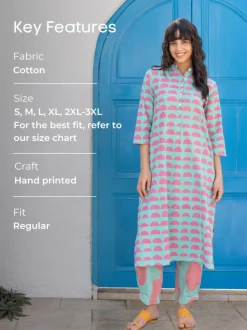 Cherry Sorbet Printed Cotton Kurta