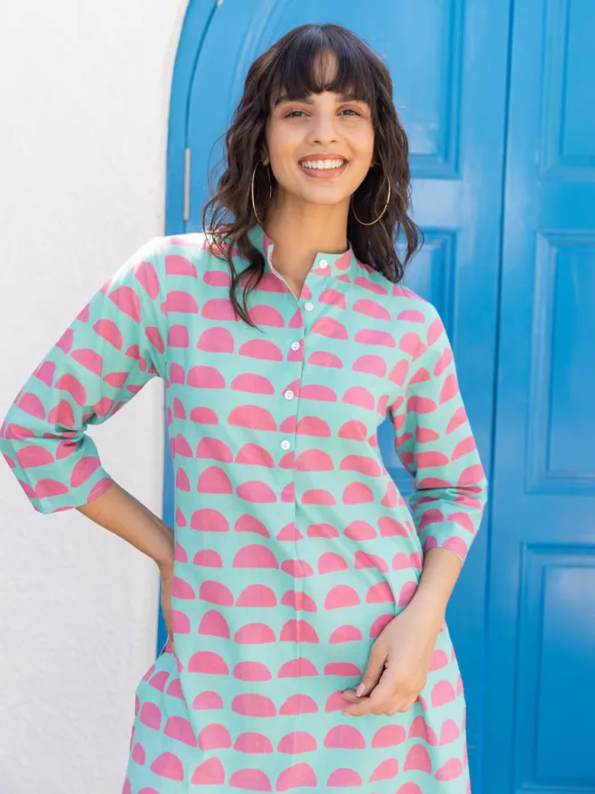 Cherry Sorbet Printed Cotton Kurta