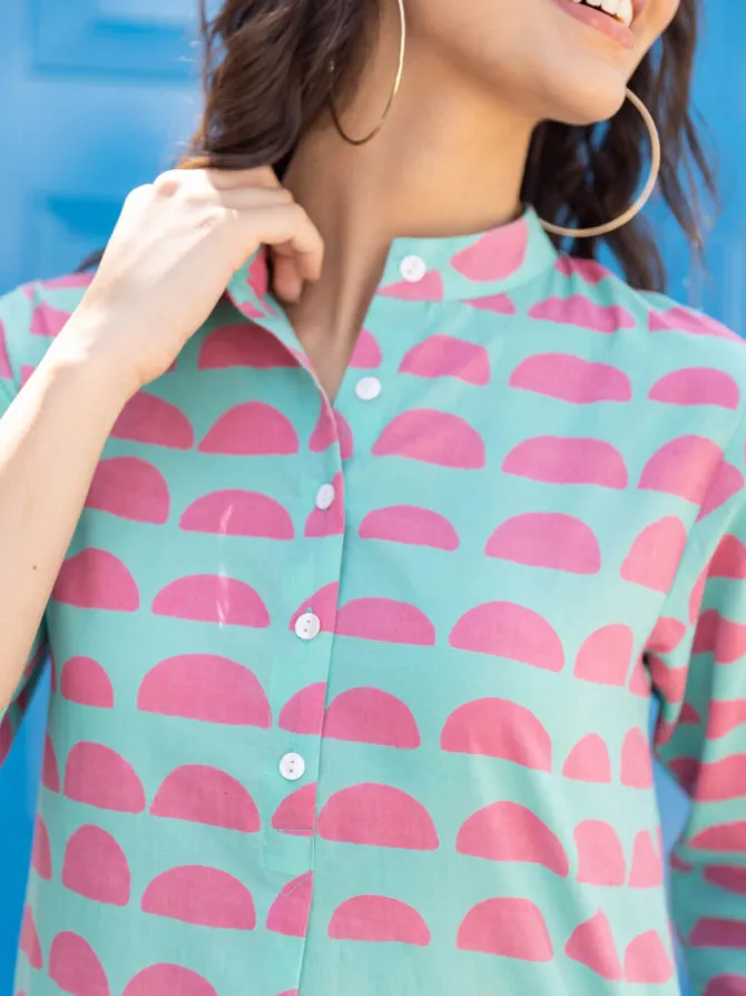 Cherry Sorbet Printed Cotton Kurta