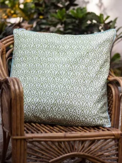 Chevron Block Printed Cotton Cushion Cover - 24 Inch