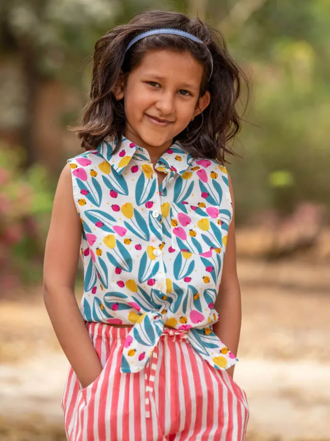 Confetti Sleeveless Tip-up Top