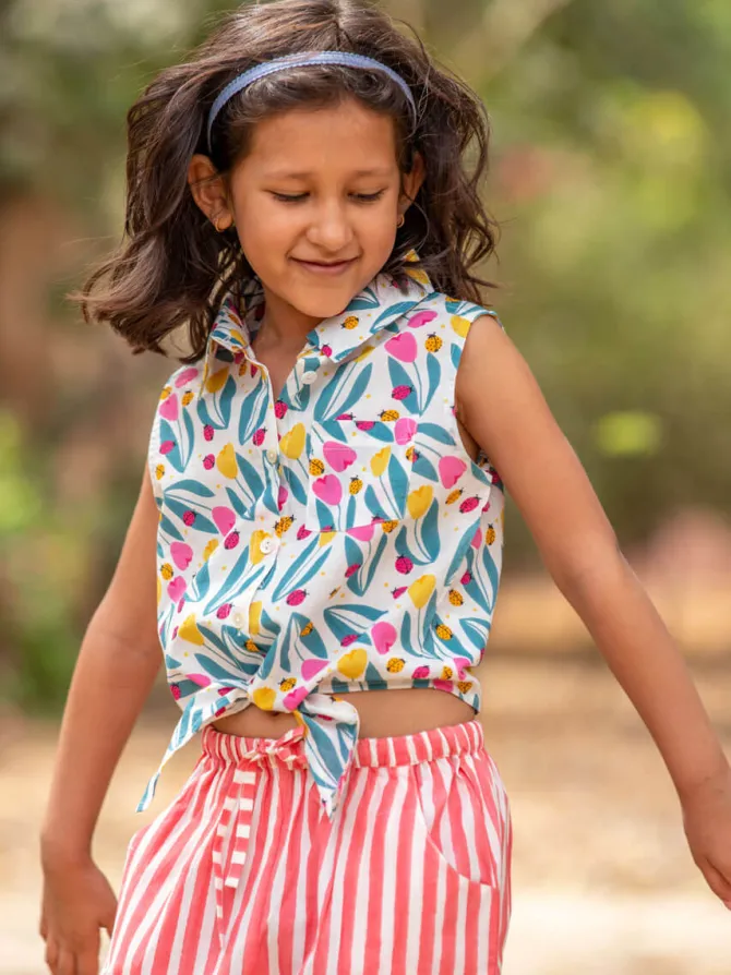 Confetti Sleeveless Tip-up Top