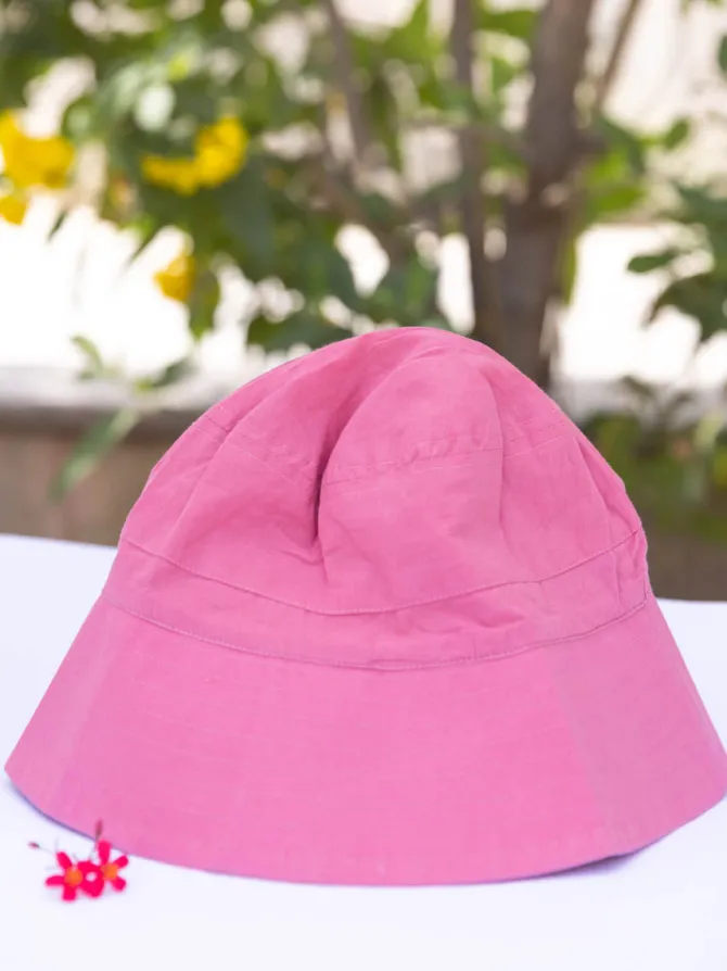 Coral Solid Pink Bucket Hat