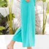 Crystal Solid Turquoise Palazzo Pants