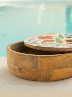 Dahlia Wooden Bowl