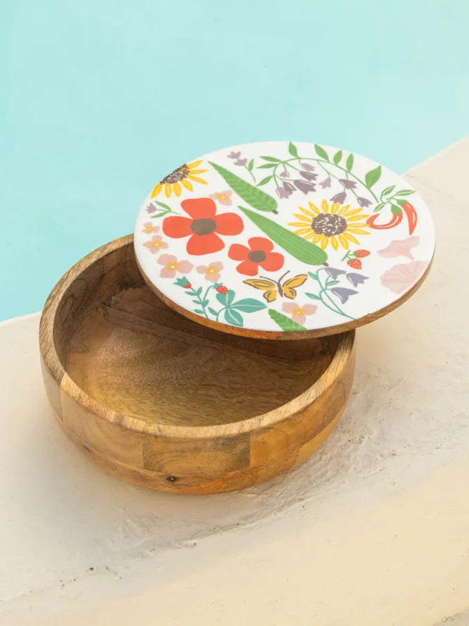 Dahlia Wooden Bowl