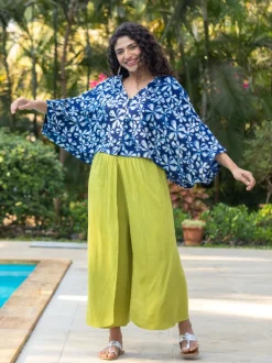 Devki Indigo Poncho Shirt Top